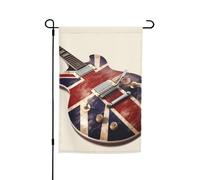 Bandiera da giardino a doppia faccia 30 x 45 cm bandiera da esterno piccola bandiera da cortile chitarra bandiera britannica bandiere da giardino banner per vacanze bandiera di benvenuto bandiera