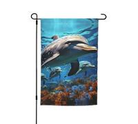 Bandiera da giardino a doppia faccia 30 x 45 cm bandiera per esterni piccola bandiera da cortile delfini bandiere da giardino banner per vacanze bandiera di benvenuto bandiera decorativa per esterno