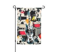 Bandiera da giardino a doppia faccia 30 x 45 cm bandiera per esterni piccola bandiera da cortile modello musica rock bandiere da giardino banner per vacanze bandiera di benvenuto bandiera decorativa