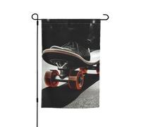 Bandiera da giardino a doppia faccia 30 x 45 cm bandiera per esterni piccola bandiera da cortile ruota da skateboard bandiere da giardino banner per vacanze bandiera di benvenuto bandiera decorativa