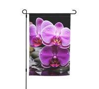 Bandiera da giardino a doppia faccia 30 x 45 cm bandiera per esterni piccola bandiera da giardino orchidea viola bandiere da giardino banner per vacanze bandiera di benvenuto bandiera decorativa per