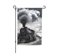 Bandiera da giardino a due lati con treno a vapore e nuvole bandiera da giardino 30,5 x 45,7 cm banner stagionale per esterni per primavera estate prato portico decorazione per la casa piccola