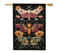 Bandiera da giardino a farfalla nera, bandiere colorate e floreali per la casa, bandiera da cortile in iuta su entrambi i lati per decorazione esterna del prato, decorazione per feste stagionali 71 x