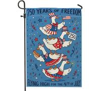 Bandiera da giardino a forma di anatra, bandiera festiva per il quarto di luglio, in iuta blu, su entrambi i lati, decorativa, per esterni, portico, prato, patio, terrazza, 30,5 x 45,7 cm