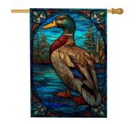Bandiera da giardino a forma di anatra reale, bandiera colorata per esterni, decorazione per esterni su entrambi i lati, perfetta per la primavera e l'estate, 71 x 101 cm