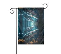 Bandiera da giardino a forma di balena, con animali dell'oceano, 30,5 x 45,7 cm, bandiere natalizie da giardino per tutte le stagioni