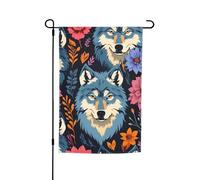 Bandiera da giardino a forma di lupo per la decorazione di cortile, veranda o prato