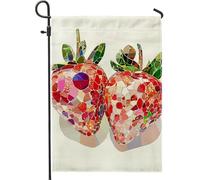 Bandiera da giardino a mosaico con fragole, bandiera decorativa per prato con frutta rossa, decorazione estiva su entrambi i lati, per la decorazione della casa esterna, 30,5 x 45,7 cm