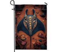 Bandiera da giardino a razza blu oceano, bandiera decorativa per esterni, motivo creatura marina, bandiera su entrambi i lati per la decorazione estiva del cortile 30,5 x 45,7 cm