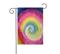Bandiera da giardino a spirale arcobaleno tie dye colori chiari 30x45 cm verticale su entrambi i lati fattoria vacanze decorazioni esterne bandiera cortile