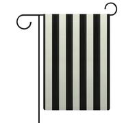 Bandiera da giardino a strisce bianche nere e bianche, cartello di benvenuto su entrambi i lati, piccole bandiere personalizzate per piscina, cortile, decorazione da parete per la casa, 32 x 47 cm