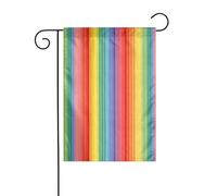 Bandiera da giardino a strisce verticali colorate arcobaleno 30 x 45 cm verticale su entrambi i lati per fattoria vacanze decorazioni esterne bandiera cortile