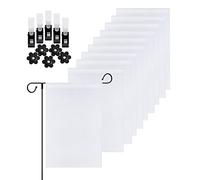 Bandiera da giardino a sublimazione vuota 30,5 x 45,7 cm, in poliestere per esterni con clip anti-vento e tappo per giardino o cortile (confezione da 10)