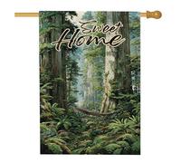 Bandiera da giardino a tema foresta, bandiera decorativa per la casa, bandiera rustica su entrambi i lati, per decorazione esterna, 71 x 101 cm