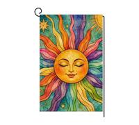 Bandiera da Giardino a Tema Solare 30 x 45 cm Stendardo Double Face Per | Bandiere Da Patio Faccia Sole Colorate Per Esterno Estivo Giardino Prato Terrazzo Balcone Casale