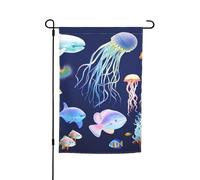 Bandiera da giardino acquatica con animali marini 30,5 x 45,7 cm, doppia faccia, per primavera ed estate, decorativa, per cortile, piccola bandiera stagionale, decorazione per esterni
