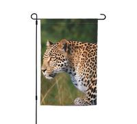 Bandiera da giardino africana leopardo 30,5 x 45,7 cm a doppia faccia primavera estate bandiera decorativa da cortile piccola bandiera stagionale vacanza decorazione esterna