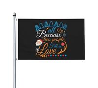 Bandiera Da Giardino All Because Two People Fell In Love Bandierada Balcone Durevole Bandieradacortile Antivento Bandiere Decorative Per Festival Feste Celebrazioni 90X152CM