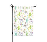 Bandiera da giardino, alpaca, lama, cactus, stampa montagna, 30,5 x 45,7 cm, double face, decorazione stagionale per la casa e per tutte le stagioni