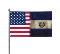 Bandiera Da Giardino America And Republic Of El Salvador Outdoor Bandiera Premium Bandiere Decorative Durevole Bandierada Balcone Per Festival Feste Celebrazioni 90X152CM