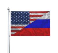 Bandiera Da Giardino America And Russia Russians Triangle Bandiere Decorative Premium Bandiera Da Cortile Lavabile Garden Flag Per Esterno Feste Festival 90X152CM