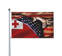 Bandiera Da Giardino America And Tonga Tongans Black Bandiera Da Cortile Durevole Garden Flag Premium Bandiere Decorative Per Esterno Festival Feste 90X152CM