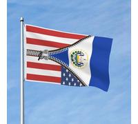 Bandiera Da Giardino America El Salvadoran Bandiera Da Cortile Impermeabile Garden Flag Antivento Bandiere Decorative Per Celebrazioni Esterno Festival 90X152CM