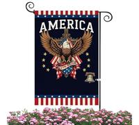 Bandiera da Giardino Americana,30 x 45 cm 250° Memoriale 'Aquila - Decorazioni per 4 Luglio Vessilli da Giardino | per Patio Portico Casa Cascina Festa Giorno Indipendenza
