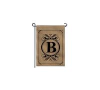Bandiera da giardino Anley Classic Monogram con lettera B, bifacciale, con cognome e iniziale, decorazione di benvenuto personalizzata, resistent