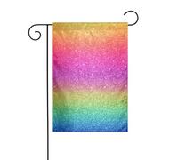 Bandiera da giardino arcobaleno glitterata 30 x 45 cm verticale su entrambi i lati, decorazione per esterni