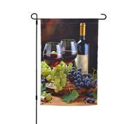 Bandiera da giardino Art Red Wine Galsses & Grapes1 Bandiera da giardino su entrambi i lati per fattoria Vacanze Yard Bandiera 30,5 x 45,7 cm Stagionale Outdoor Banner Per Primavera Estate Prato