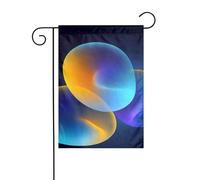 Bandiera da giardino astratta a tre forme morbide e incandescenti, 30 x 45 cm, verticale, double face, per fattoria, vacanze, decorazioni esterne