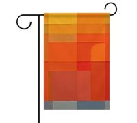 Bandiera da giardino astratta arancione e grigia su entrambi i lati, nessuna dissolvenza, bandiere di benvenuto, 30,5 x 45,7 cm, decorativa, piccola bandiera da giardino, decorazione per esterni