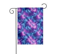 Bandiera da giardino astratta blu viola Tie-Dye modello 30x45 cm verticale su entrambi i lati fattoria vacanze decorazioni esterne bandiera cortile