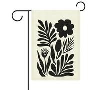 Bandiera da giardino astratta con fiori e foglie semplici, per vacanze stagionali, in iuta, double face, per casa, cortile, esterni, 30,5 x 45,7 cm