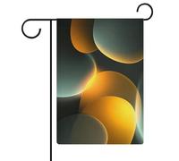 Bandiera da giardino astratta con tre grandi forme morbide e luminose, per vacanze stagionali, in iuta, double face, per casa, cortile, esterni, 30,5 x 45,7 cm