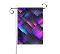 Bandiera da giardino astratta geometrica viola nera 12x18 verticale bifacciale per decorazioni da esterno per le vacanze in fattoria