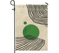 Bandiera da giardino astratta moderna, verde arte geometrica per la decorazione della casa bandiere da giardino, bandiera da cortile su entrambi i lati, decorazione per prato esterno 30,5 x 45,7 cm