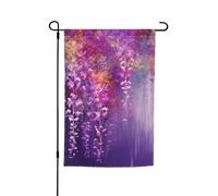 Bandiera da giardino astratta viola piangente fiore 30,5 x 45,7 cm bandiere stagionali primavera estate autunno inverno bandiere per vacanze su entrambi i lati bandiera per esterni interni cortile