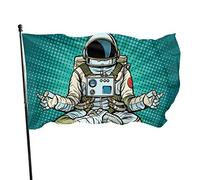 Bandiera da Giardino Astronauta per Meditazione Yoga Cortile Casa Decorazione Esterna Bandiere Bandiere per Patio Prato 3x5 Ft