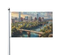 Bandiera da giardino Austin Texas con stampa da esterno, 0,9 x 1,5 m