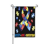 Bandiera da giardino "Autism Accept Love", piccole bandiere bifacciali per cortile, adatte per esterni o per decorazioni da giardino, patio, 18x12 pollici