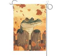 Bandiera Da Giardino Autumn Thanksgiving Alligator Prone Bandiere Decorative Antivento Garden Flag Premium Bandiera Verticale Per Celebrazioni Festival Feste 30X45CM
