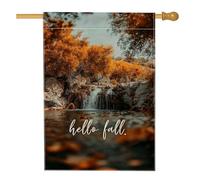 Bandiera da giardino autunnale a cascata, striscione arancione autunnale, decorazione stagionale per esterni, tessuto di alta qualità, decorazione per la casa ispirata alla natura, 71 x 101 cm