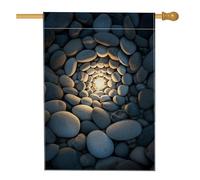 Bandiera da giardino autunnale con ciottoli luminosi, decorazione esterna con motivo in pietra calda, striscione in iuta su entrambi i lati, decorazione stagionale per prato, 71 x 101 cm
