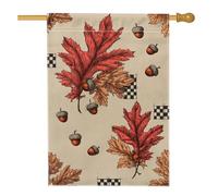 Bandiera da giardino autunnale con foglie arancioni, ghiande, decorazione per la casa, bandiera da giardino in iuta su entrambi i lati, per la decorazione autunnale del prato all'aperto, 71 x 101 cm