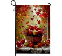 Bandiera da giardino autunnale con mele rosse e verdi, bandiera decorativa su entrambi i lati, decorazione per la casa, decorazione per cortile esterno per celebrazione del Ringraziamento, 30,5 x 45,7