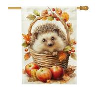 Bandiera da giardino autunnale con riccio, bandiera decorativa autunnale con animali carini, bandiera in iuta su entrambi i lati, per decorazione esterna del prato, accenti per la casa per feste del