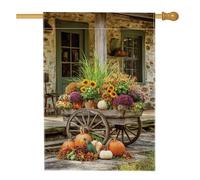 Bandiera da giardino autunnale, con zucche arancioni e girasoli, striscione decorativo per la casa, bandiera da giardino in iuta su entrambi i lati, per decorazione autunnale per esterni, 71 x 101 cm