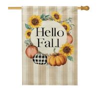 Bandiera da giardino autunnale con zucche arancioni, girasole, decorazione per la casa, decorazione per esterni su entrambi i lati per il Ringraziamento, cartello stagionale da cortile 71 x 101 cm